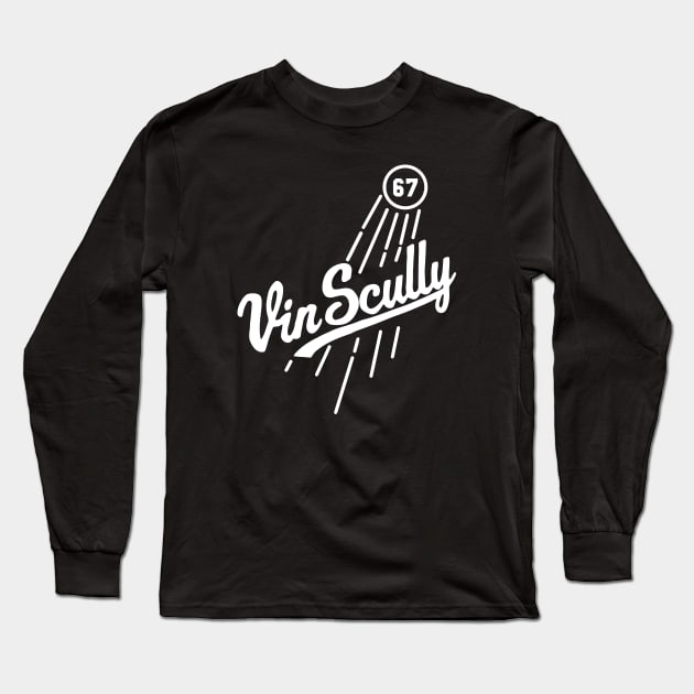 Vin Scully Microphone Long Sleeve T-Shirt by The Dare